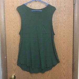 Merona sleeveless top (green/moss)